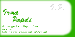 irma papdi business card